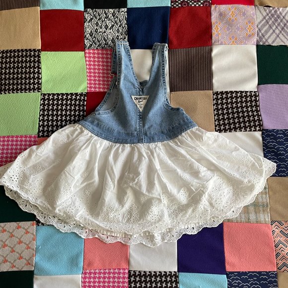 OshKosh B'gosh Denim Eyelet Jumper Dress Size 3T - Picture 3 of 6